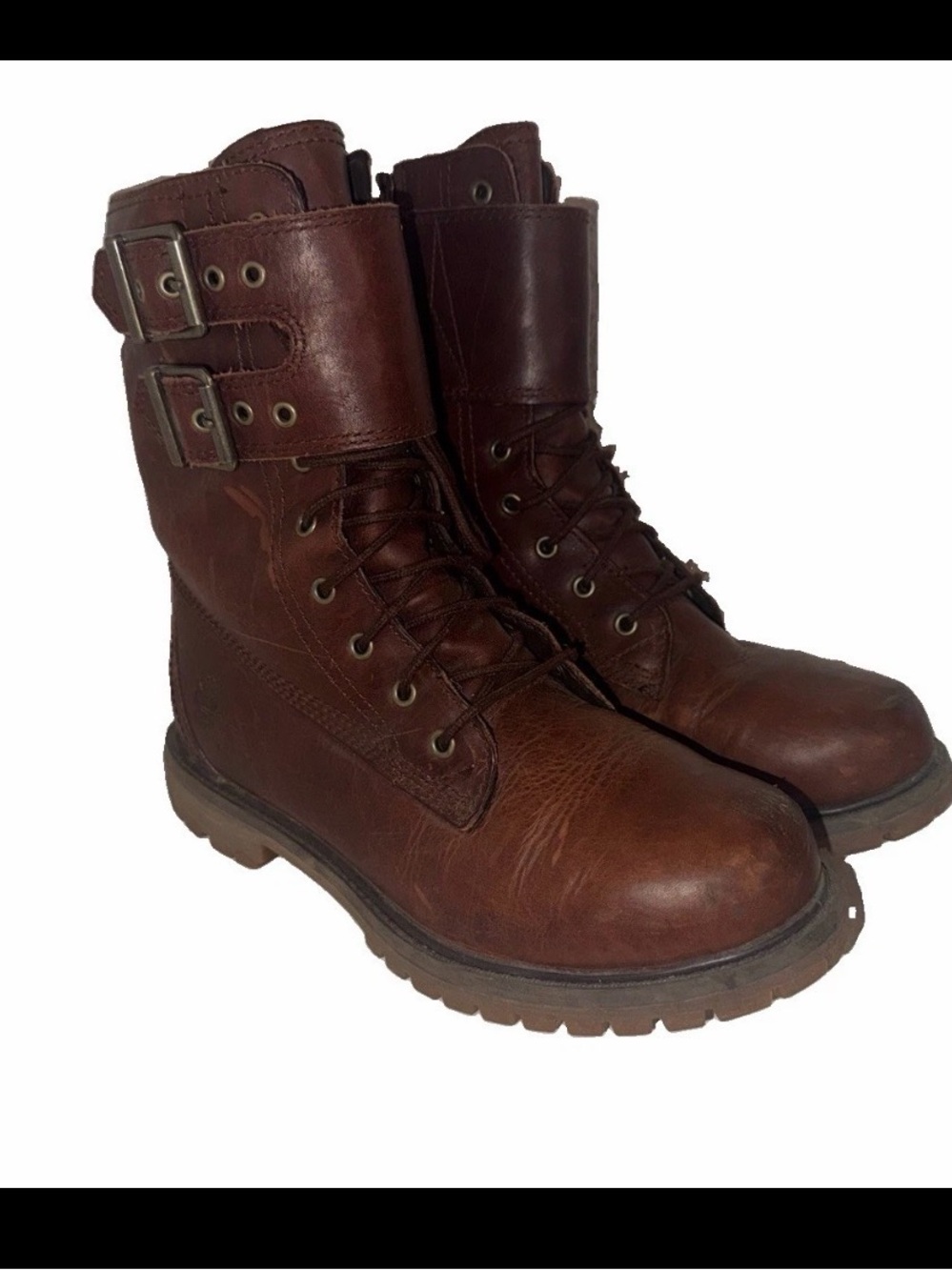 Timberland Earthkeepers 8” Double Strap Waterproof Wheat Leather Boots Womens 8M